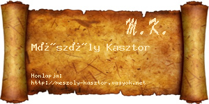 Mészöly Kasztor névjegykártya